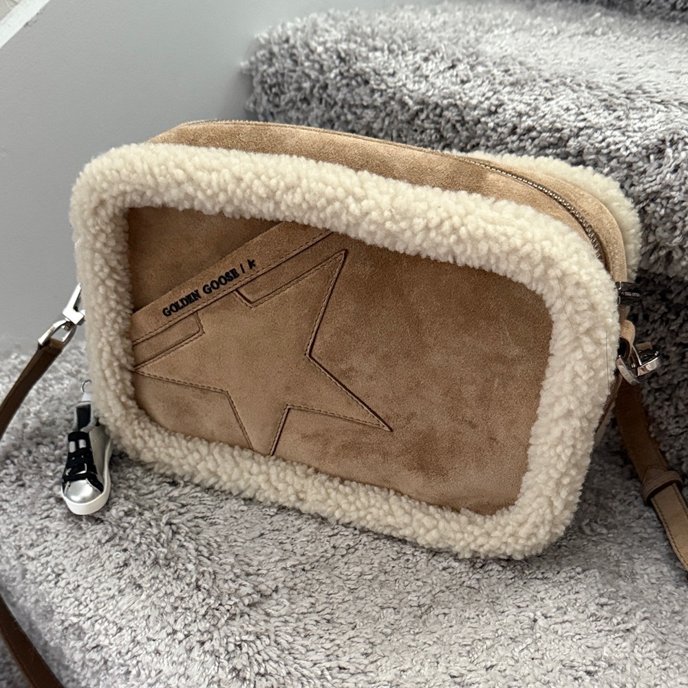 Golden Goose Brown Shearling Crossbody Bag